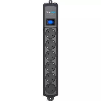 Сетевой фильтр ZIS Pilot S-Max, 6-розеток, 10 м, серый (109)