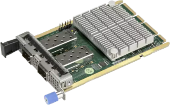 Сетевой модуль Supermicro AOC-A25G-m2SM, 2xSFP28, 25 Гб/с, AIOM, Bulk (AOC-A25G-m2SM)
