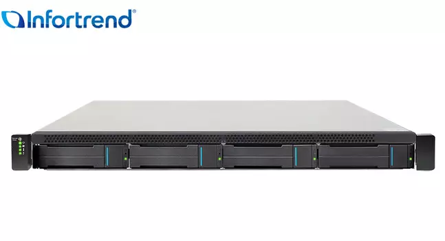 Сетевой накопитель (NAS) Infortrend EonStor GSe Pro 1004RP-C, слоты 4x2.5"/3.5" SATA3, 4x1 Гбит/с, 2xUSB 3.X, Intel Atom, DDR3 4Gb, 2x250W, 1U, (GSEP100400RPC-8U52)