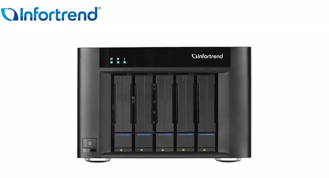 Сетевой накопитель (NAS) Infortrend EonStor GSe Pro 105, слоты 5x2.5"/3.5" SATA3, 4x1 Гбит/с, 2xUSB 3.X, Intel Atom/4x2.4GHz, DDR3 4Gb, 250W, (GSEP1050000C-8U32)