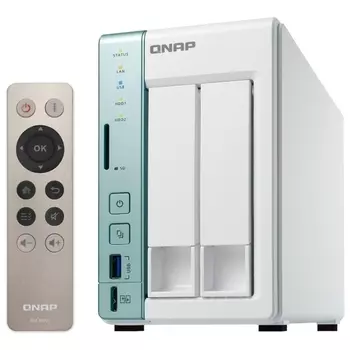 Сетевой накопитель (NAS) QNAP D2 Pro, слоты 2x2.5"/3.5" SATA3, RAID 0/1/JBOD, 2x1 Гбит/с, HDMI, 3xUSB 3.0, Intel Celeron N3060/2x1.6GHz, DDR3L 1Gb, (D2 Pro)