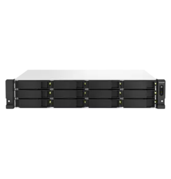 Сетевой накопитель (NAS) QNAP TS-1264U-RP-4G, слоты 12x2.5"/3.5" SATA3, 2x2.5Гбит/c, HDMI, 2xUSB 3.X, Intel Celeron N5105/N5095/2x2GHz, DDR4 4Gb, 2x300W, 2U, (TS-1264U-RP-4G)
