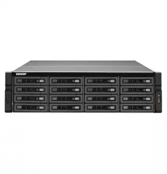 Сетевой накопитель (NAS) QNAP TS-1683XU-RP-E2124-16G, слоты 16x2.5"/3.5" SATA 6Gb/s, 4x1 Гбит + 2x10 Гбит/с SFP+, 6xUSB 3.0, Intel Xeon E-2124/4x3.3GHz, DDR4 16Gb, RAID 0/1/5/6/10, (TS-1683XU-RP-E2124-16G)