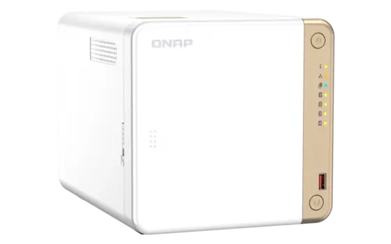 Сетевой накопитель (NAS) QNAP TS-462-4G, 4x2.5"/3.5" SATA3 HDD, 2xM.2-PCI-E, 1x2.5Гбит/c, HDMI, 2xUSB 3.X, Intel Celeron N4505/2x2 ГГц, DDR4 4Gb, 90W, (TS-462-4G)