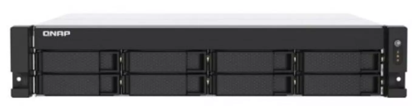 Сетевой накопитель (NAS) QNAP TS-873AU-4G, слоты 8x2.5"/3.5" SATA3, 2x2.5Гбит/c, 2xUSB 3.0, AMD Ryzen V1500B/4x2.2GHz, DDR4 4Gb, 250W, 2U, (TS-873AU-4G)