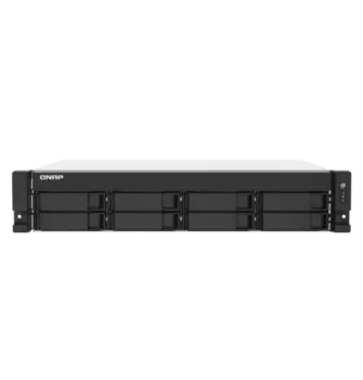 Сетевой накопитель (NAS) QNAP TS-873AU-RP, слоты 8x2.5"/3.5" SATA3, RAID 0/1/5/6/10/50/60/JBOD, 2x2.5Гбит/c, 4xUSB 3.0, AMD V1500B/4x2.2GHz, DDR4 3.91Gb, 2x300W, 2U, (TS-873AU-RP-4G)