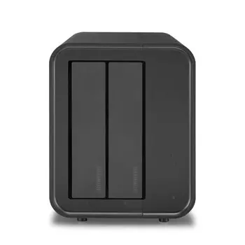 Сетевой накопитель (NAS) TerraMaster F2-212, 2x2.5"/3.5" SATA3 HDD, 1x1 Гбит/с, 1xUSB 3.X, Realtek RTD1619B/4x1.7 ГГц, DDR4 1Gb, 40W, (F2-212)
