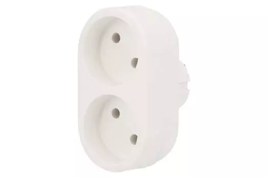 Сетевой разветвитель Rexant 11-1074 2-розетки, 10А, б/з, белый (11-1074)