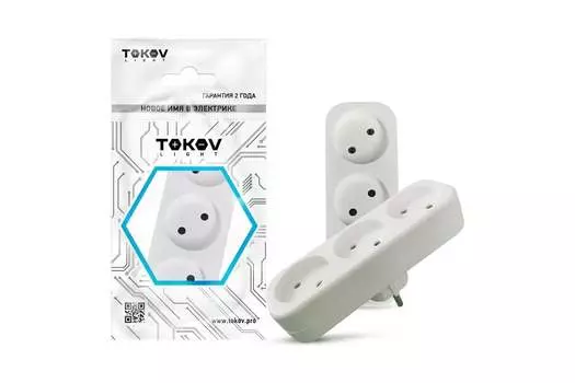 Сетевой разветвитель TOKOV ELECTRIC TKL-S3-C01 3-розетки, 16А, б/з, белый (TKL-S3-C01)