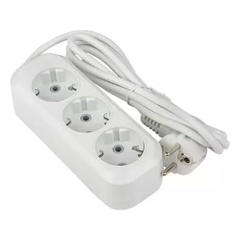 Сетевой удлинитель EKF UBA16-310-3-05, 3-розетки, 5м, белый (UBA16-310-3-05)