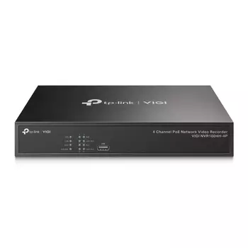 Сетевой видеорегистратор (NVR) TP-Link VIGI NVR1004H-4P, каналов: 4, отсеков HDD: 1, IP, PoE портов: 4 по 30 Вт (макс. 53 Вт) (VIGI NVR1004H-4P)