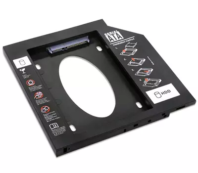 Салазки адаптер (шасси) Orient UHD-2SC9PL, SATA/2.5" SATA HDD для установки в отсек оптического привода 9,5мм (Optibay), черный (30842)