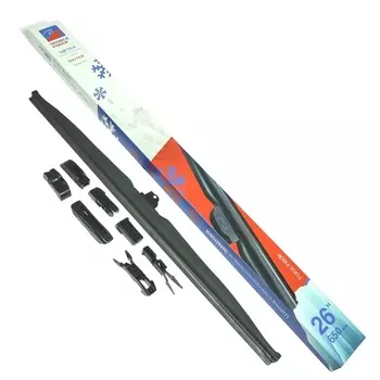 Щетка стеклоочистителя каркасная на лобовое стекло Double Force DFW26 65 см, 26", зимняя, 1 шт., 6 адаптеров (DFW26)