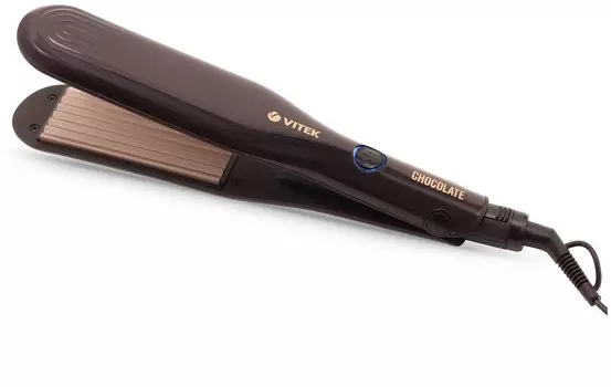 Щипцы-гофре Vitek VT-2502, 220°C, 62 Вт, турмалиновое покрытие, режимов: 1, петля для подвешивания, 1.8 м, коричневый (VT-2502)