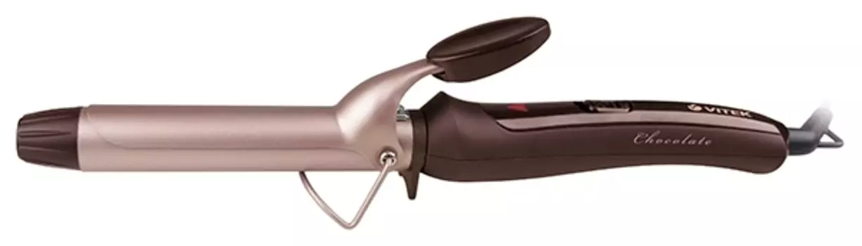 Щипцы Vitek VT-2539 CL, 180°C, 30Вт, керамическое покрытие, 1 режим, петля для подвешивания, 1.8м, безопасная подставка, коричневый