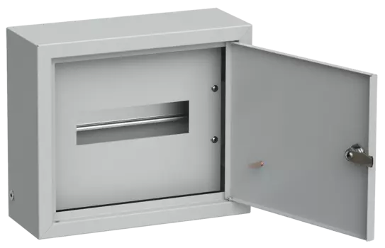 Щит распределительный IEK ЩРн-9з-1 36 УХЛ3, навесной, металл, 1 ряд/9 модулей, замок с ключом, серый, IP 31 (MKM14-N-09-31-Z)