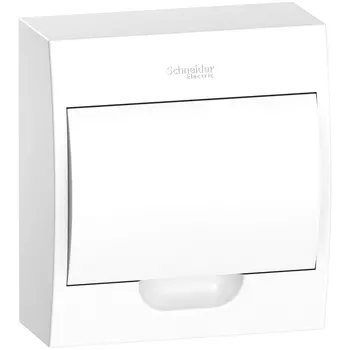 Щит распределительный, навесной, пластик, 1 ряд/8 модулей, Комплектация: DIN-рейка; шина «земля» + шина «ноль»; маркировочная лента, белый, IP 40, Easy9 Schneider Electric (EZ9E108P2SRU)