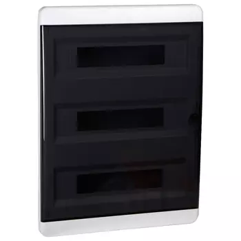 Щит распределительный P-BVK-2-54-IP41, встраиваемый, пластик, 3 ряда/54 модуля, прозрачная дверь, белый, IP 41, OptiBox КЭАЗ (117960)