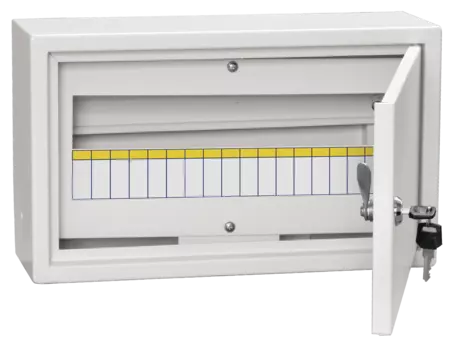 Щит распределительный ЩРн-18, навесной, металл, 1 ряд/18 модулей, замок с ключом, без клеммных колодок, белый, IP 31, TITAN 3 IEK (MKM13-N-18-31-Z)