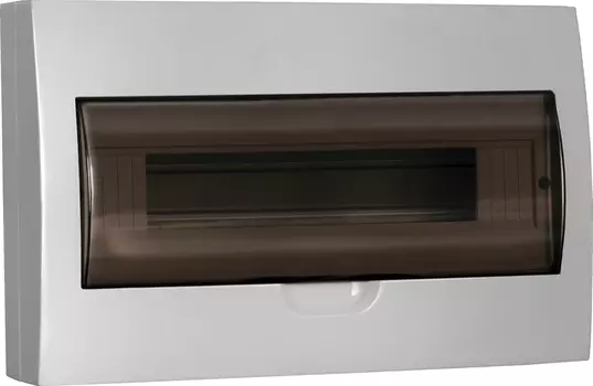 Щит распределительный ЩРН-П-18, навесной, пластик, 1 ряд/18 модулей, прозрачная дверь, белый, IP 41 IEK (MKP12-N-18-41-G)