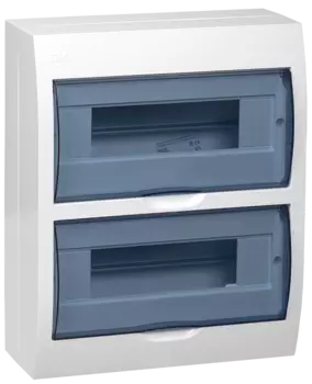 Щит распределительный ЩРН-П-24, навесной, пластик, 2 ряда/24 модуля, прозрачная дверь, белый, IP 41 IEK (MKP12-N-24-40-10)