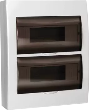 Щит распределительный ЩРН-П-24, навесной, пластик, 2 ряда/24 модуля, прозрачная дверь, белый, IP 41 IEK (MKP12-N-24-41-G)