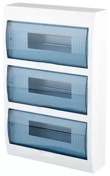 Щит распределительный ЩРН-П-36, навесной, пластик, 3 ряда/36 модулей, прозрачная дверь, белый, IP 41 IEK (MKP12-N-36-40-05)