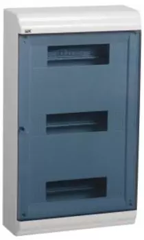 Щит распределительный ЩРН-П-36, навесной, пластик, 3 ряда/36 модулей, прозрачная дверь, белый, IP 41 IEK (MKP82-N-36-41-05)