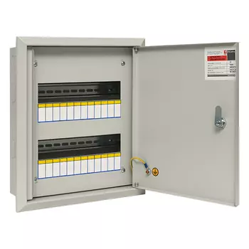 Щит распределительный ЩРв-24, встраиваемый, металл, 2 ряда/24 модуля, замок с ключом, светло-серый, IP 31, PROxima EKF (mb11-24)