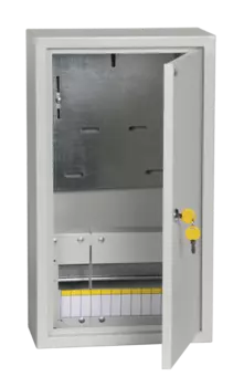 Щит распределительный ЩУРн-3/12, навесной, металл, 1 ряд/12 модулей, замок с ключом, без клеммных колодок, серый, IP 31, TITAN IEK (MKM35-N-12-31-ZO)