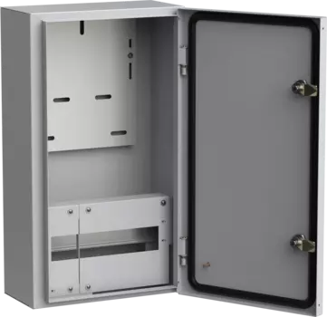 Щит распределительный ЩУРн-3/12, навесной, металл, 1 ряд/12 модулей, замок с ключом, без клеммных колодок, серый, IP 54, TITAN IEK (MKM32-N-12-54-Z)