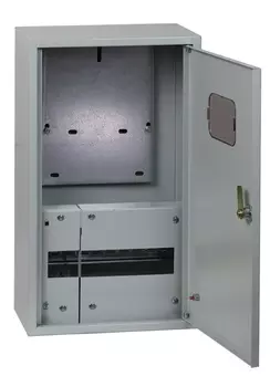 Щит учетно-распределительный EKF Basic ЩРУН 1/9, навесной, 300x400x140мм, окно, замок, IP 31, серый (mb23-1/9-bas)