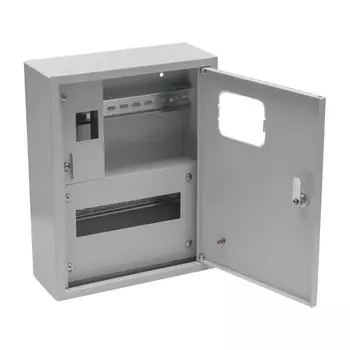 Щит учетно-распределительный EKF ЩРУН 1/12, навесной, 280x360x110мм, окно, замок, IP 31, серый (mb23-1/12e-bas)