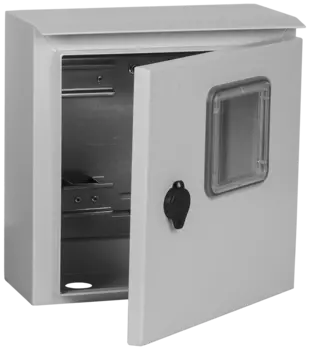 Щит учетно-распределительный IEK TITAN ЩУРн-1, навесной, 300x310x150мм, окно, замок, IP 66, серый (MKM51-N-01-54)