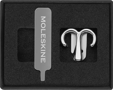 Шильд-символ Moleskine Овен для блокнота, серебристый (PINARIESSILV)