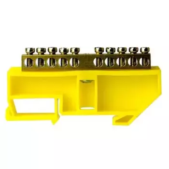 Шина ЭНЕРГИЯ TS-0609C 6х9 10 отв. на DIN-изоляторе жел. (Е0503-0037)