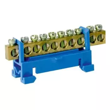 Шина ЭНЕРГИЯ TS-0609F 6х9 10 отв. на DIN-изоляторе "стойка" син. (Е0503-0017)