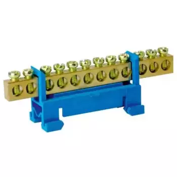 Шина ЭНЕРГИЯ TS-0609F 6х9 12 отв. на DIN-изоляторе "стойка" син. (Е0503-0018)