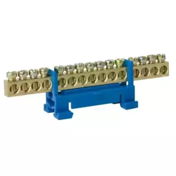 Шина ЭНЕРГИЯ TS-0609F 6х9 15 отв. на DIN-изоляторе "стойка" син. (Е0503-0019)