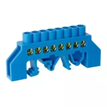 Шина ЭНЕРГИЯ TS-0609K 6х9 8 отв. в комбинированном DIN-изоляторе "стойка" син. (Е0503-0023)