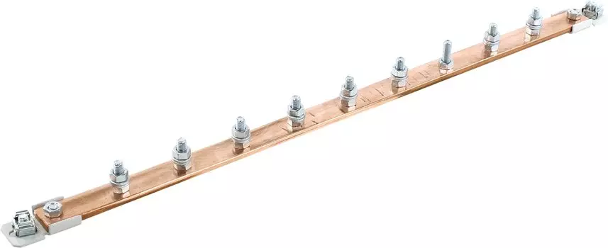 Шина заземления медная 19", горизонтальная, серая, 9 подключений, NT GB-09 G (NT181357)