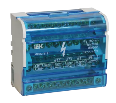 Шины на DIN-рейку в корпусе (кросс-модуль) ШНК 4х11 3L+PEN IEK (YND10-4-11-125)