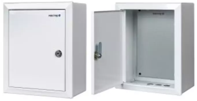 Шкаф с монтажной панелью 27 см x 22 см x 14 см, IP31, замок с ключом, серый, Телеком-Мастер Мастер 1 (Мастер 1)