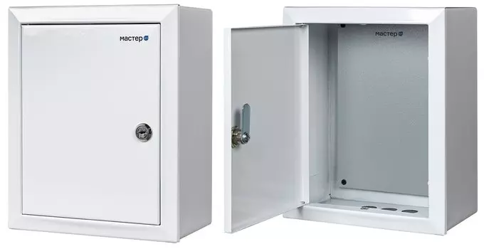 Шкаф с монтажной панелью 33 см x 28 см x 14 см, IP 31, замок с ключом, серый, Телеком-Мастер Мастер 2 (Мастер 2)