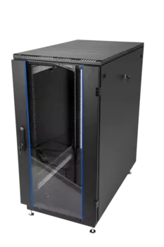 Шкаф серверный напольный 24U 600x800 мм, стекло/металл, черный, разборный, ЦМО ШТК-М-24.6.8-1ААА-9005 (ШТК-М-24.6.8-1ААА-9005)