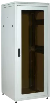 Шкаф телекоммуникационный напольный 18U 800x800, стекло/металл, серый, разборный, ITK LINEA N (LN35-18U88-GM)