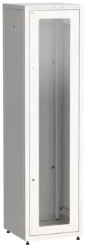 Шкаф телекоммуникационный напольный 33U 600x600 мм, стекло/металл, серый, разборный, ITK LINEA E LE35-33U66-GM (LE35-33U66-GM)