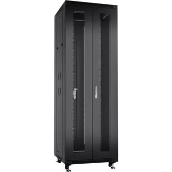 Шкаф телекоммуникационный напольный 42U 600x1200, перфорация/металл, черный, разборный (3 места), Cabeus ND-05C-42U60/120-BK (ND-05C-42U60/120-BK)
