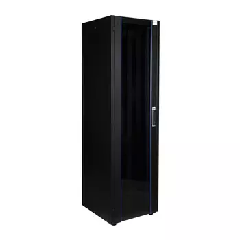 Шкаф телекоммуникационный напольный 42U 600x600 мм, стекло, черный, разборный, Datarex (DR-700501)