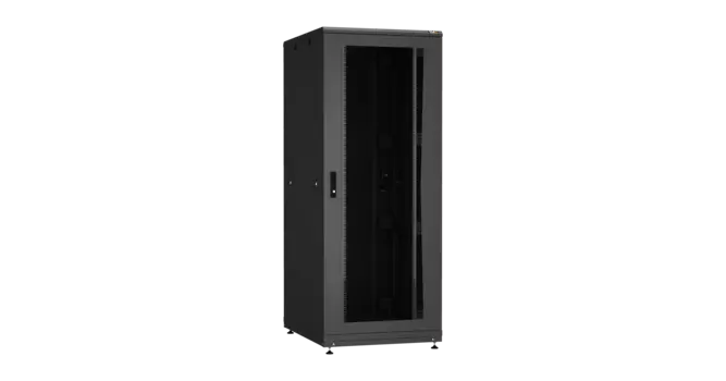 Шкаф телекоммуникационный напольный 42U 800x1000, стекло, черный, TLK Practical II TFR-R (TFR-428010-GMMM-R-BK)